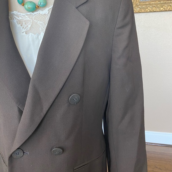 Rena Rowan Saville Chocolate Brown Suit Blazer 6 - Picture 3 of 4